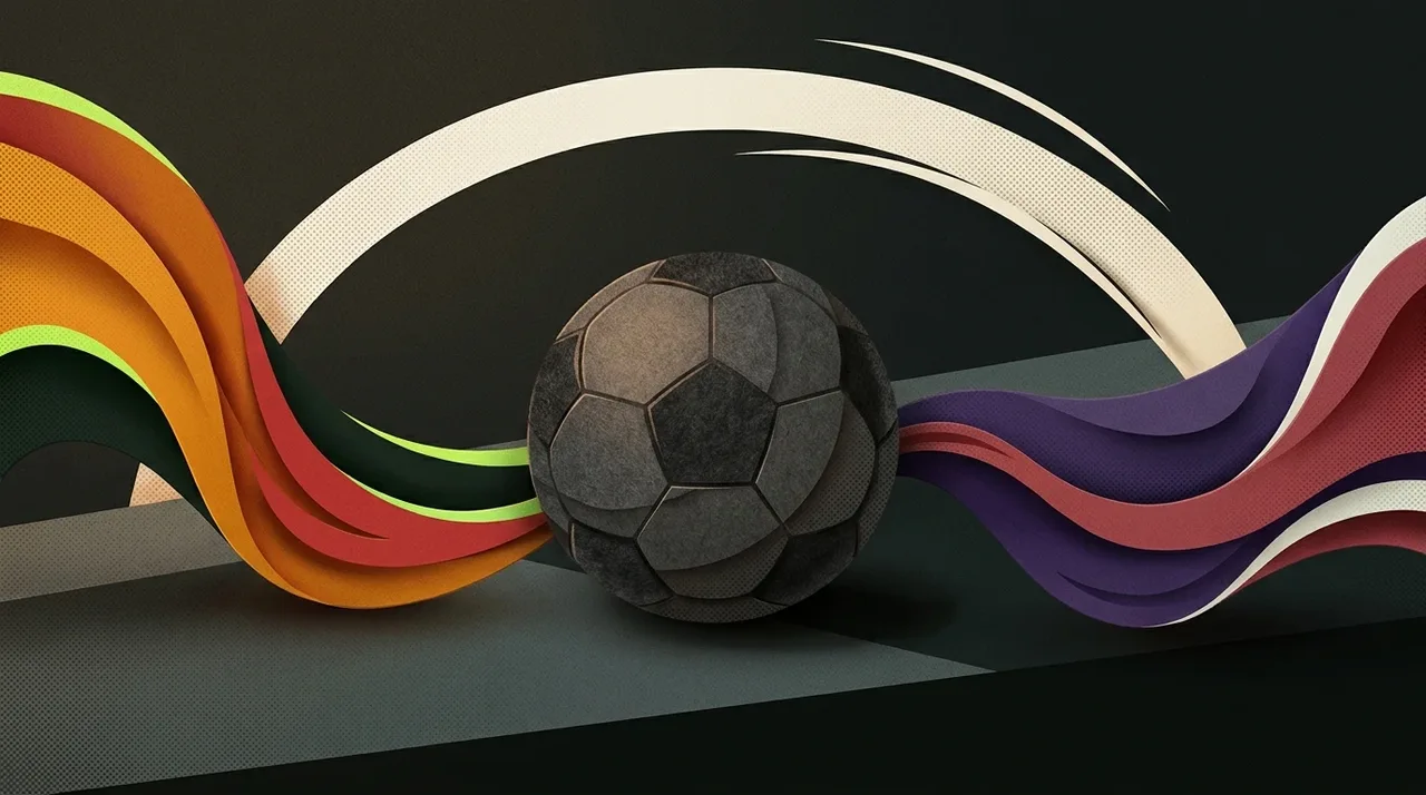 Conceptual football illustration for venezia / fiorentina result brief.