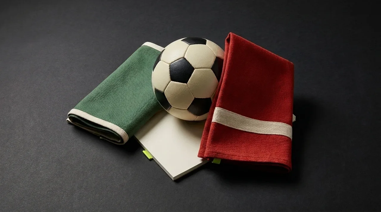Conceptual football illustration for athletic / elche matchday guide.