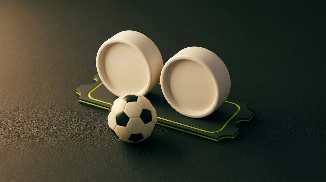 Two blank clock faces beside a football, for a kickoff-time guide.